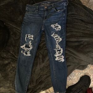 American Eagle Outfitters Women's Distressed Blue Jeans skinny jeans